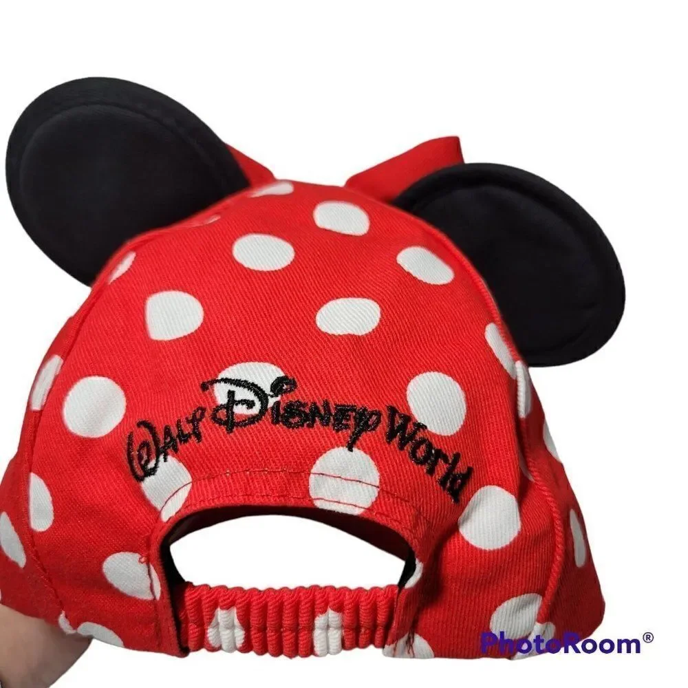 Disney Parks‎ Baseball Hat Toddler Minnie Mouse xoxo Ears Bow Polka Dot Kids Cap